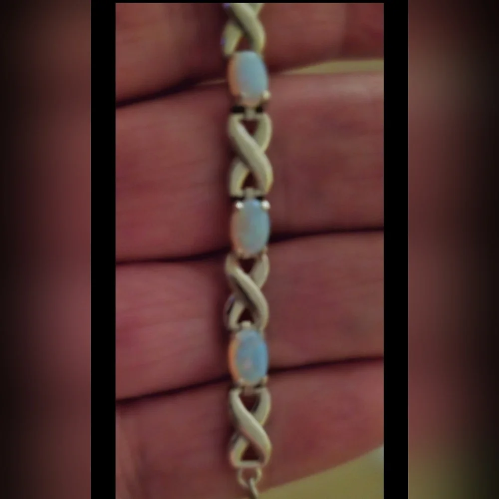 Sterling Silver Opal Bracelet ( New )